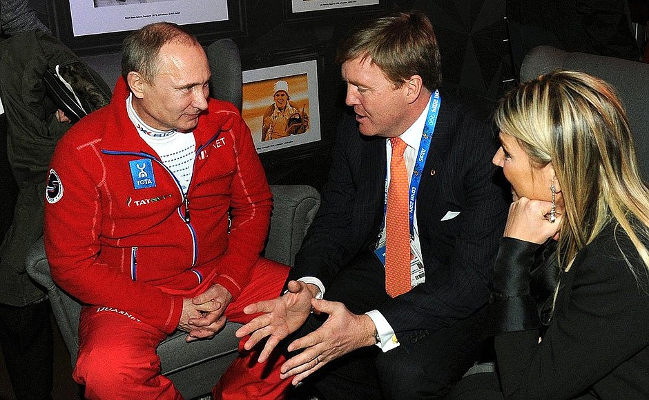 Visiting the Holland Heineken House. With King Willem-Alexander of the Netherlands and his wife, Queen Maxima.
