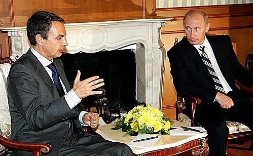 With Spanish Prime Minister Jose Luis Rodriguez Zapatero.