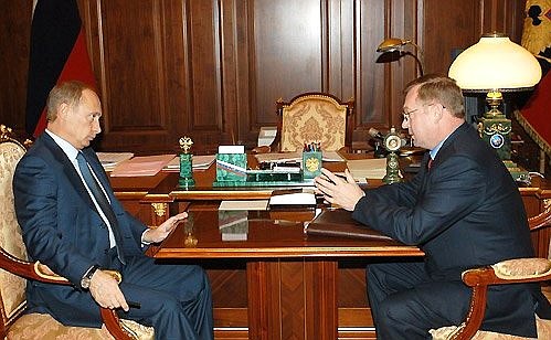 President Putin with Audit Chamber Chairman Sergei Stepashin.