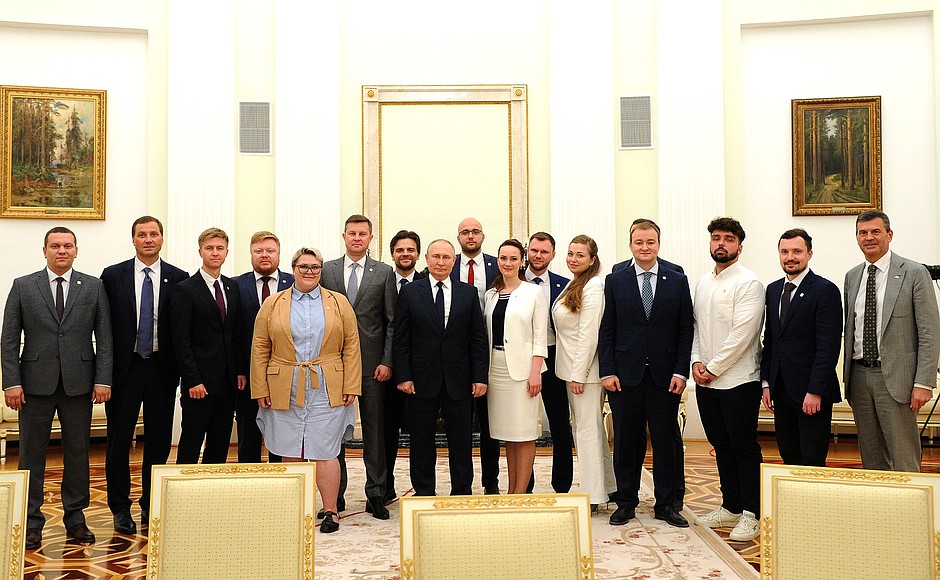 With winners of Leaders of Russia competition.