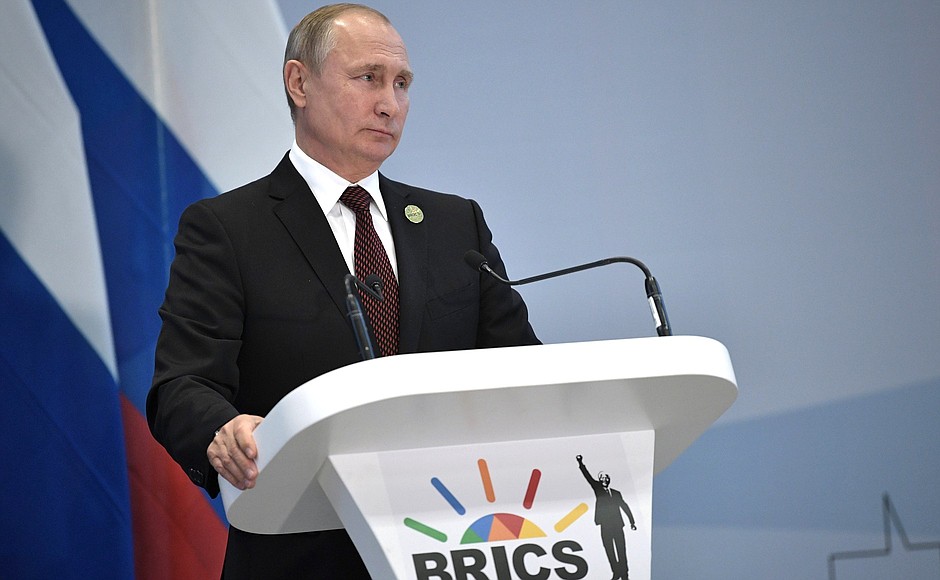 At the news conference following BRICS summit.