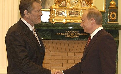 Meeting with Ukrainian President Viktor Yushchenko.