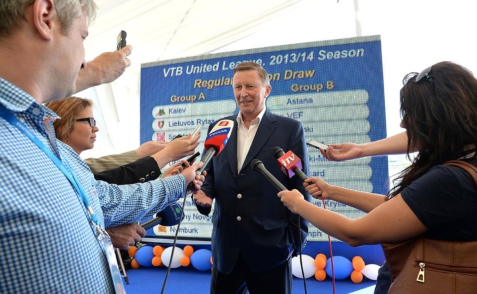 After the drawing lots procedure for the VTB United League, Sergei Ivanov spoke with journalists.