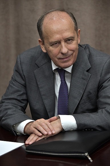 Director of the Federal Security Service Alexander Bortnikov before a meeting with permanent members of Security Council.