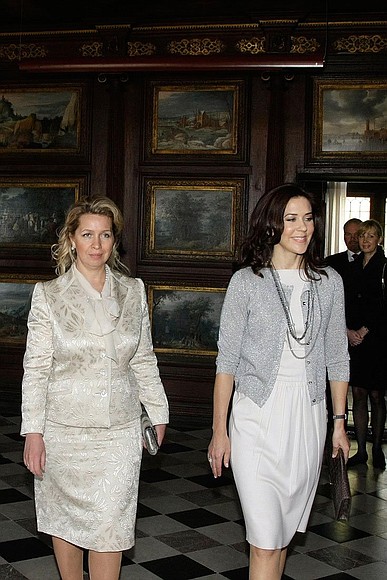 At Rosenborg Castle. With Crown Princess Mary of Denmark.