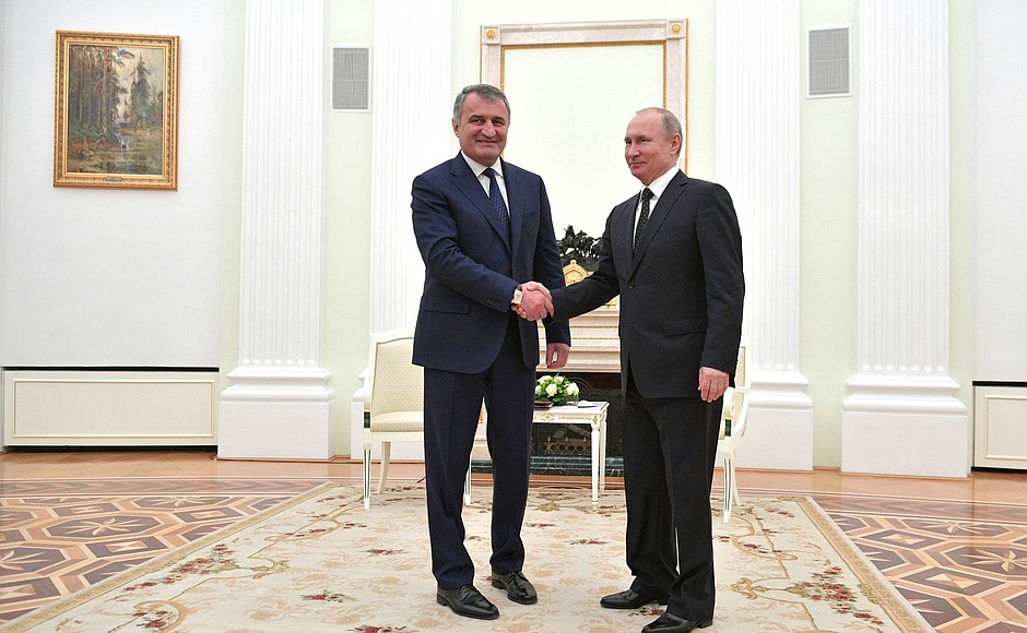With President of the Republic of South Ossetia Anatoly Bibilov.