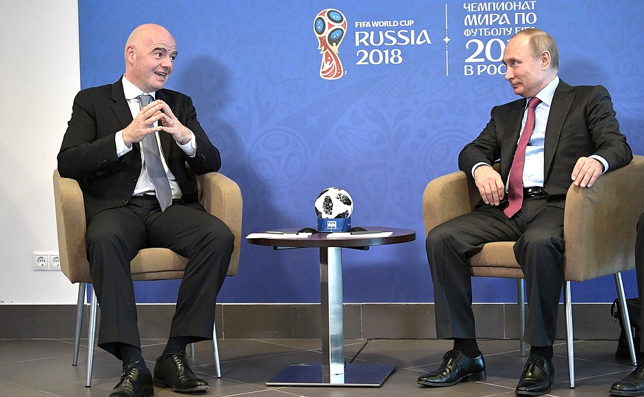 Meeting with FIFA President Gianni Infantino.