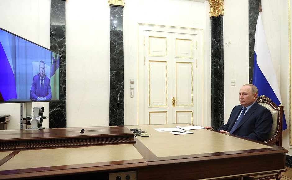 Meeting with Acting Governor of the Yaroslavl Region Mikhail Yevrayev (via videoconference).