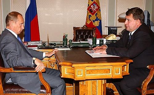 Рабочая встреча с председателем правительства Республики Хакасия Алексеем Лебедем.