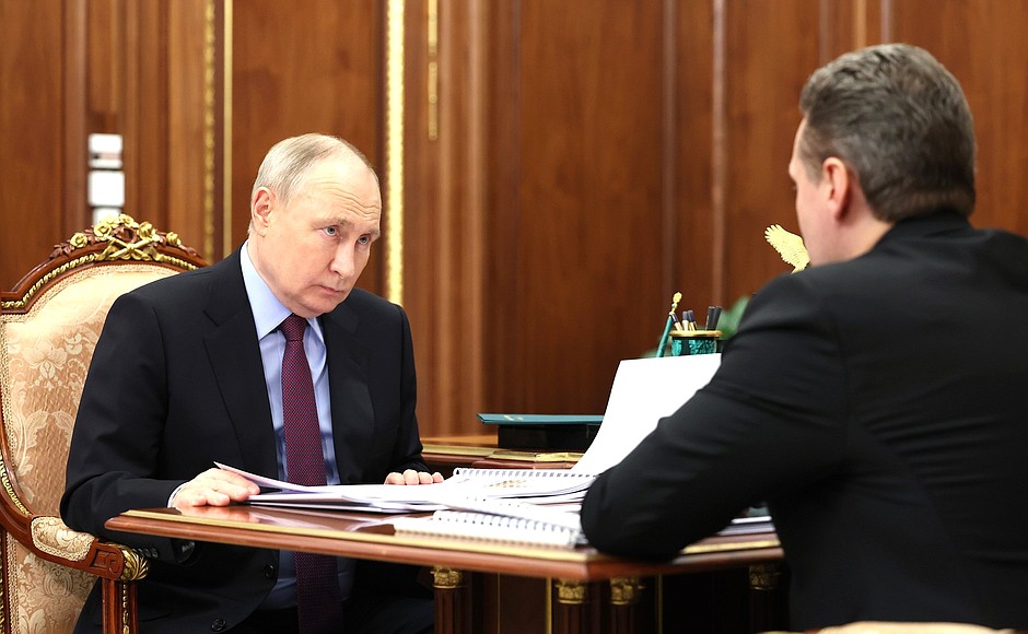 At a meeting with Acting Governor of Vologda Region Georgy Filimonov.