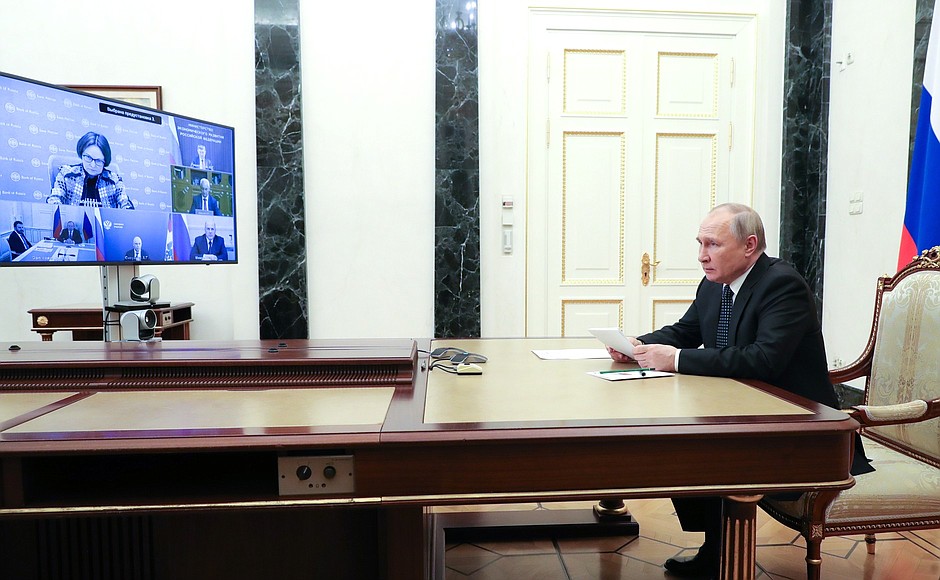 During the meeting on economic issues (via videoconference).