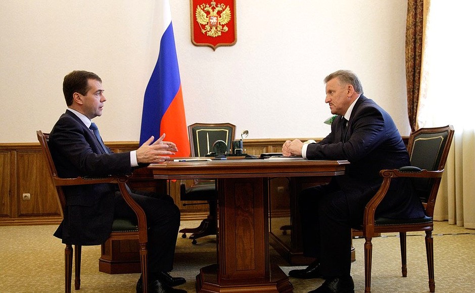 Working meeting with Governor of Khabarovsk Territory Vyacheslav Shport.