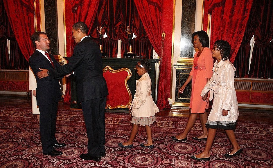 Встреча с Президентом США Бараком Обамой, его супругой Мишель и дочерьми Сашей и Малией.