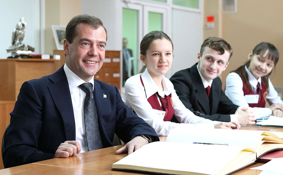 With year nine students of Cheboksary High School No.5.