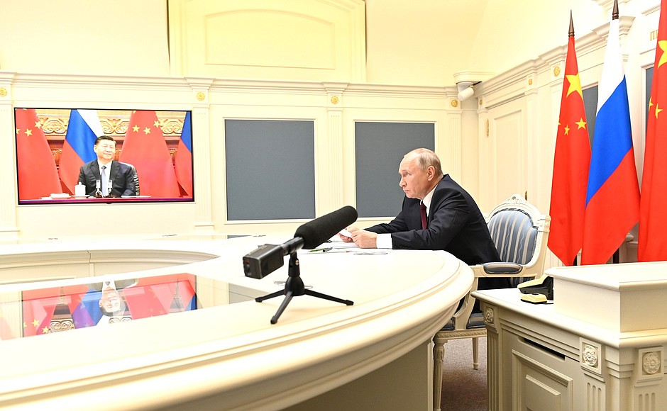 Беседа с Председателем Китайской Народной Республики Си Цзиньпином (в режиме видеоконференции).