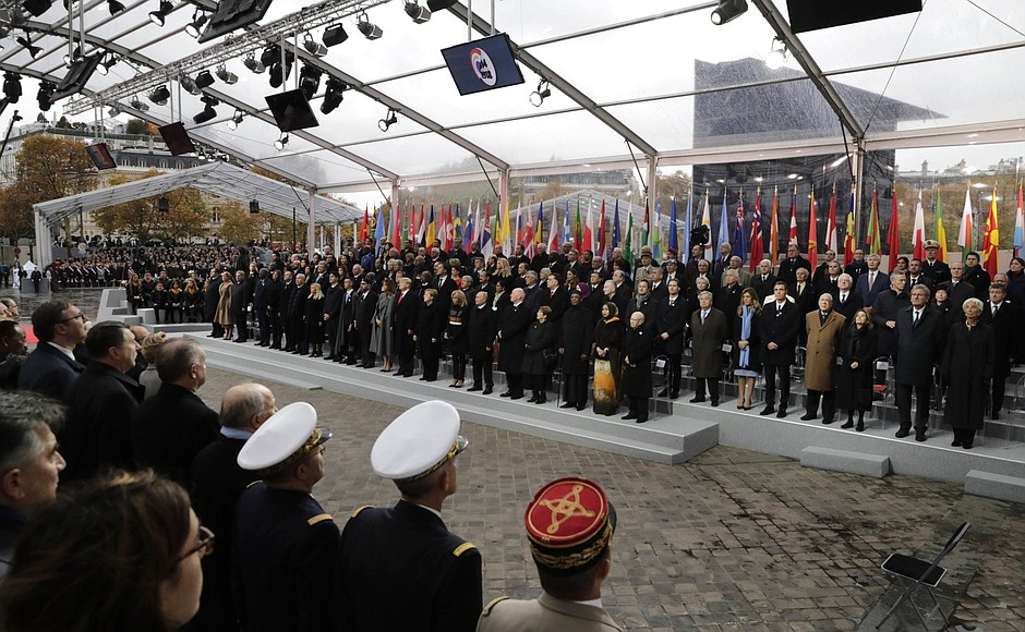 Commemorative ceremony marking the centenary of Armistice Day.