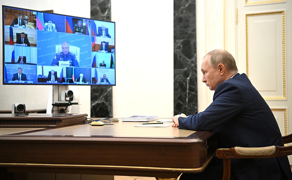 Expanded meeting of Emergencies Ministry Board (via videoconference).