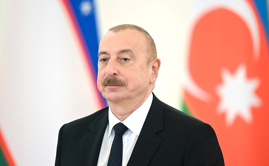 President of Azerbaijan Ilham Aliyev at a meeting of the Supreme Eurasian Economic Council.