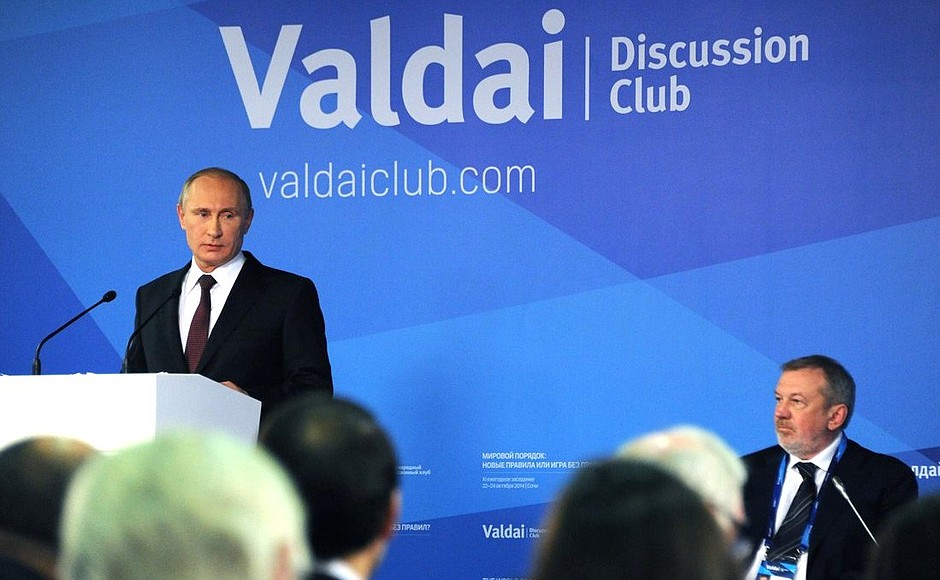 At meeting of the Valdai International Discussion Club.
