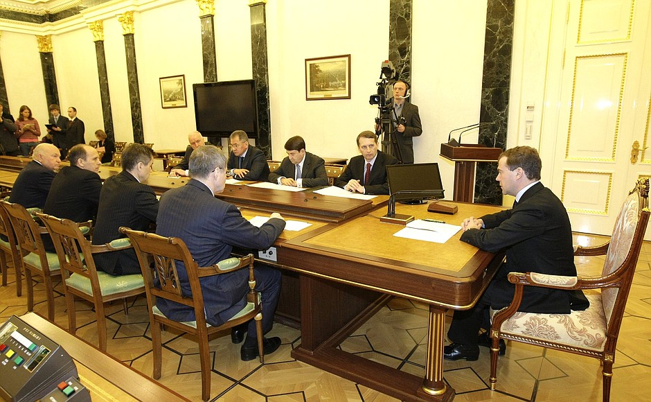 Special meeting following the terrorist attacks in the Moscow metro.