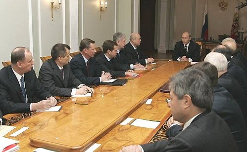 Meeting with the permanent members of the Russian Security Council.