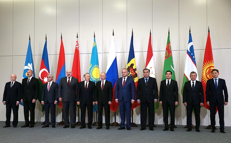 Participants in the meeting of the Commonwealth of Independent States Council of Heads of State.