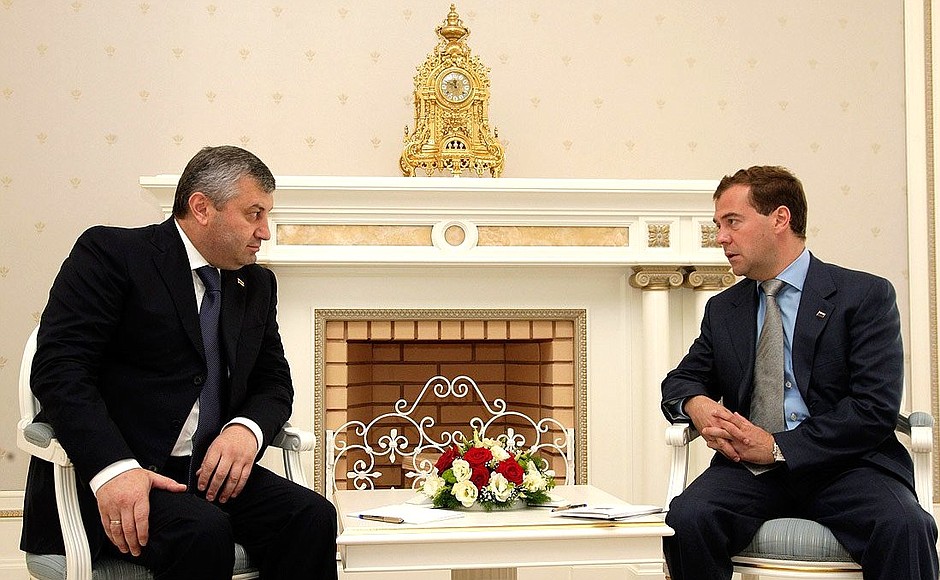 With President of South Ossetia Eduard Kokoity.