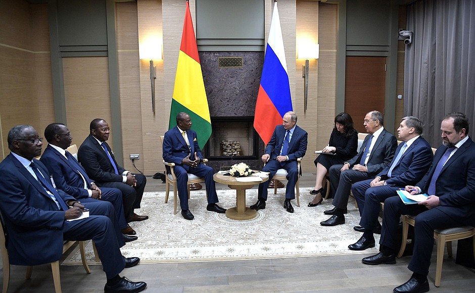 Meeting with President of the Republic of Guinea and Chairperson of the African Union Alpha Conde.