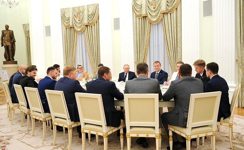 Meeting with winners of Leaders of Russia competition.