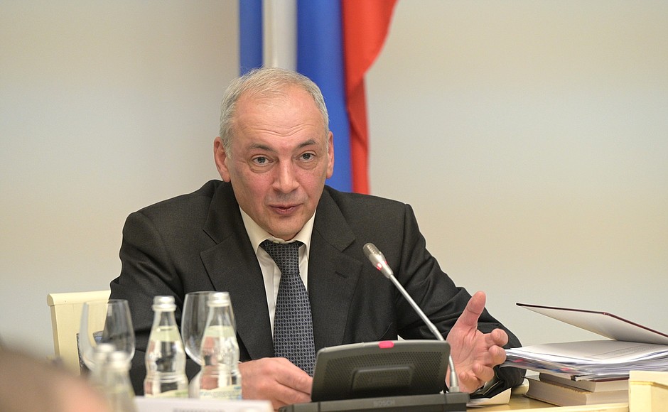 Deputy Chief of Staff of the Presidential Executive Office Magomedsalam Magomedov at the meeting of the Presidential Council for Interethnic Relations Presidium.