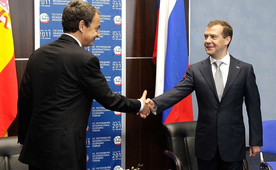 With Prime Minister of Spain Jose Luis Rodriguez Zapatero.