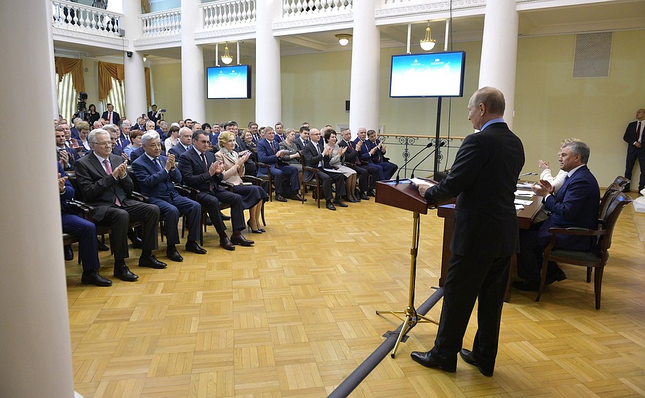 Vladimir Putin met with members of the Council of Legislators.