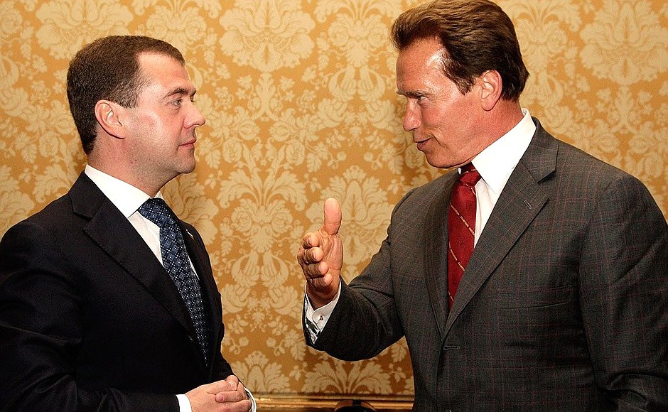 With Governor of California Arnold Schwarzenegger.