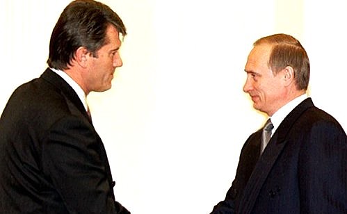 With Ukrainian Prime Minister Viktor Yushchenko.