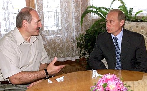 President Vladimir Putin with Belarusian President Alexander Lukashenko.