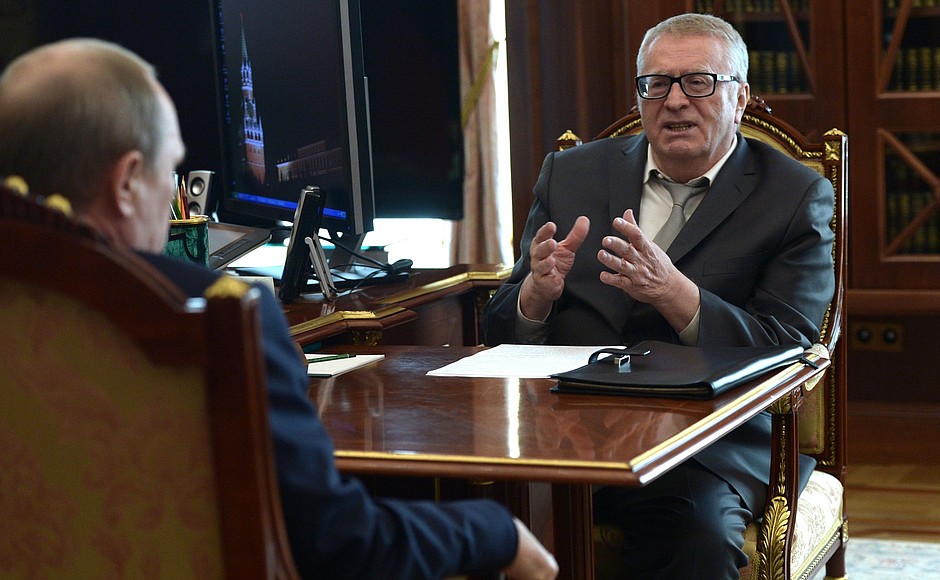 Meeting with leader of the Liberal Democratic Party of Russia (LDPR) Vladimir Zhirinovsky.