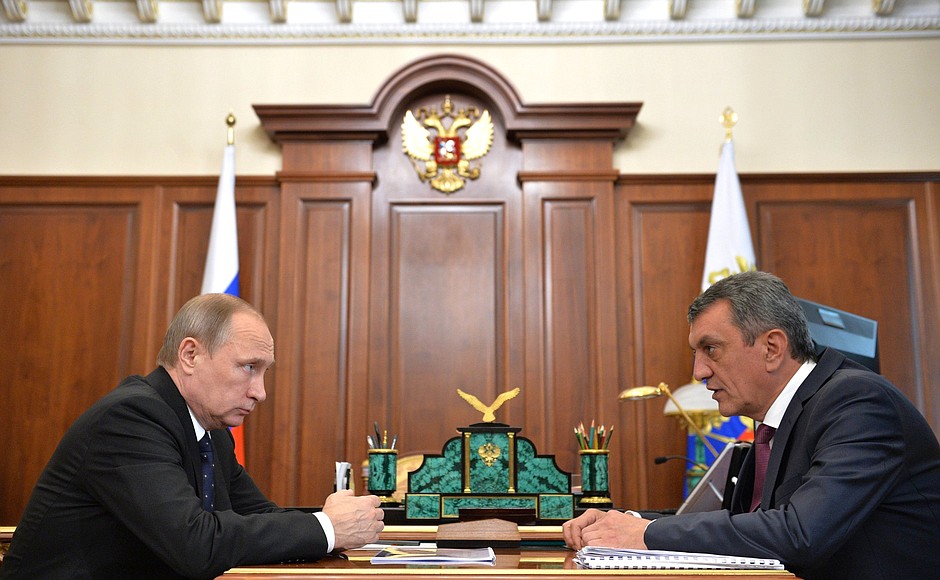 В Кремле прошла рабочая встреча Владимира Путина с губернатором Севастополя Сергеем Меняйло