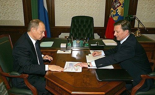 Working meeting with Deputy Prime Minister and Defence Minister Sergei Ivanov.