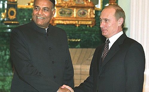 President Putin with Indian Foreign Minister Yashwant Singh.