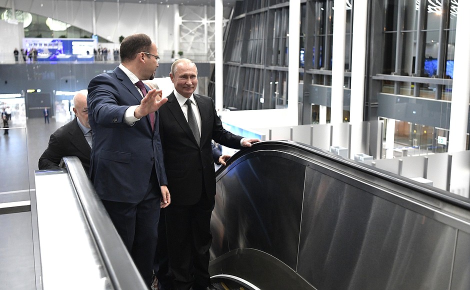 During a visit to Gagarin International Airport.