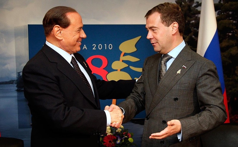 С Председателем Совета министров Италии Сильвио Берлускони.