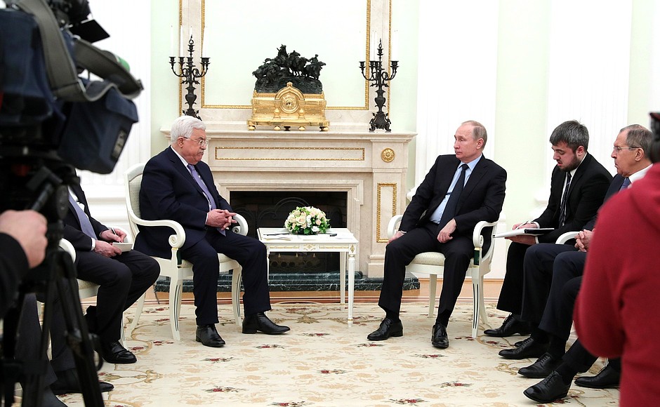 Meeting with President of Palestine Mahmoud Abbas.
