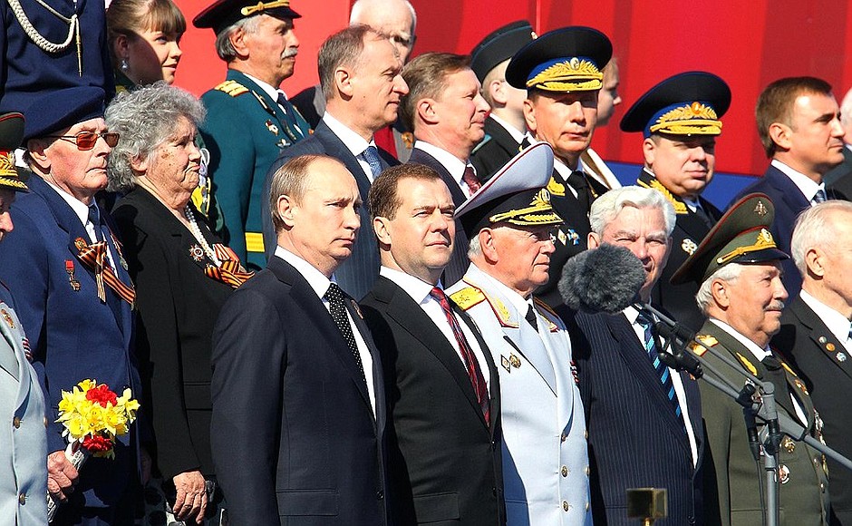At the military parade celebrating the 68th anniversary of Victory in the Great Patriotic War.