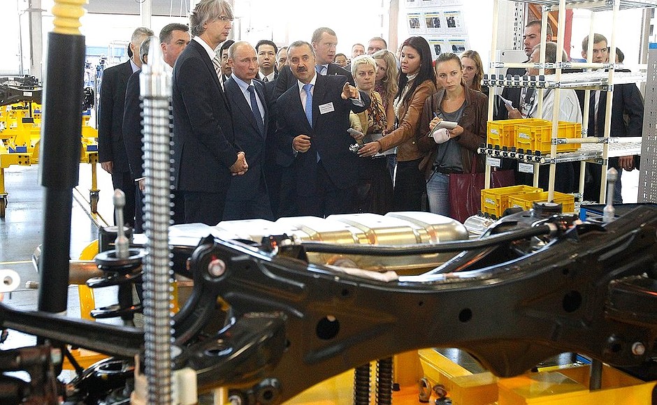 Vladimir Putin opened a Mazda car assembly line at the Sollers plant in Vladivostok.