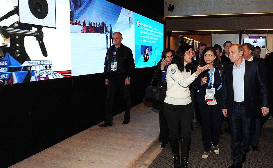 During visit to USA House at the Olympic Park in Sochi.