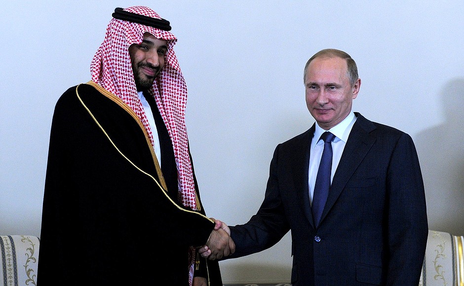 Встреча с заместителем Наследного принца, Министром обороны Саудовской Аравии Мухаммедом бен Сальманом.