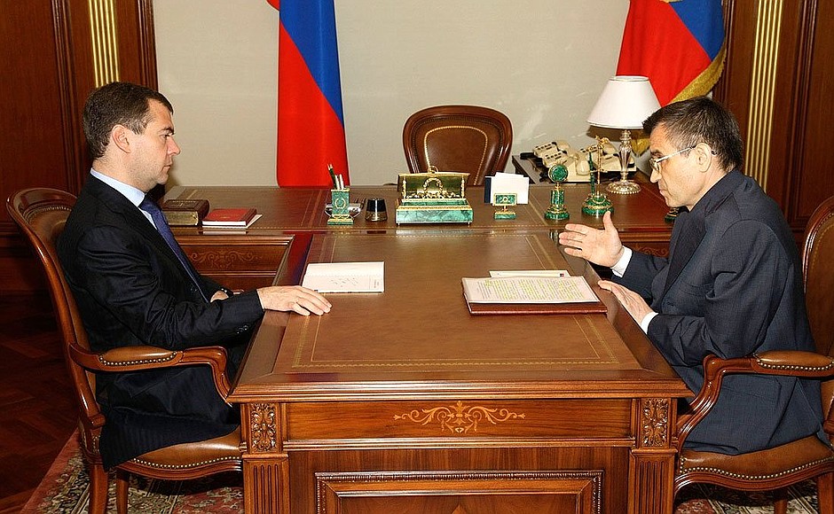 With Interior Minister Rashid Nurgaliyev.