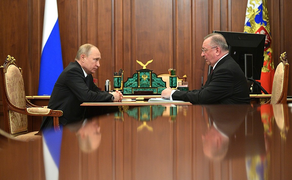 Meeting with Chairman of the Board and President of Transneft Nikolai Tokarev.
