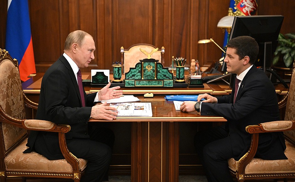 С губернатором Ямало-Ненецкого автономного округа Дмитрием Артюховым.