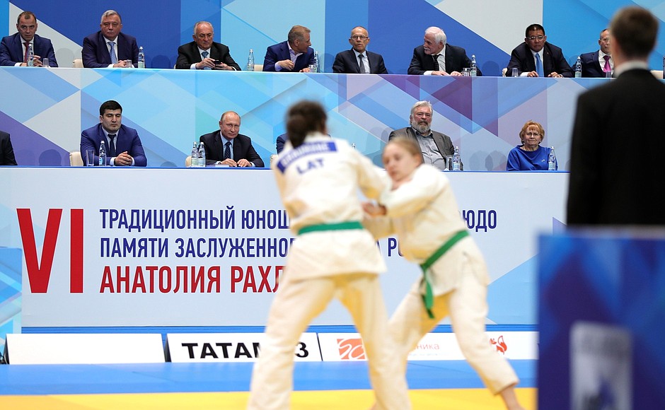 At the 6th Youth Judo Tournament in memory of distinguished trainer Russia Anatoly Rakhlin.